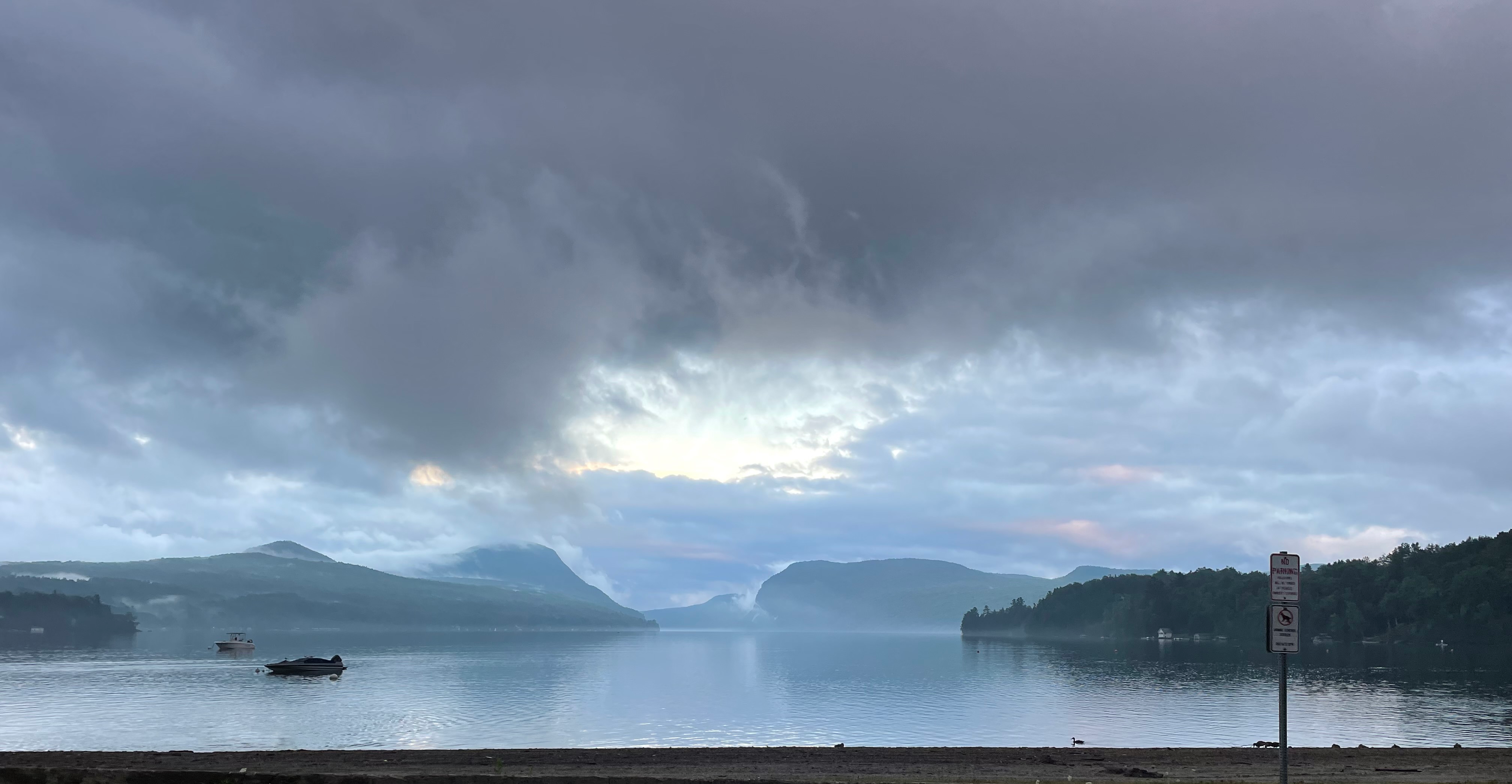 Lake Willoughby north beach in the evening